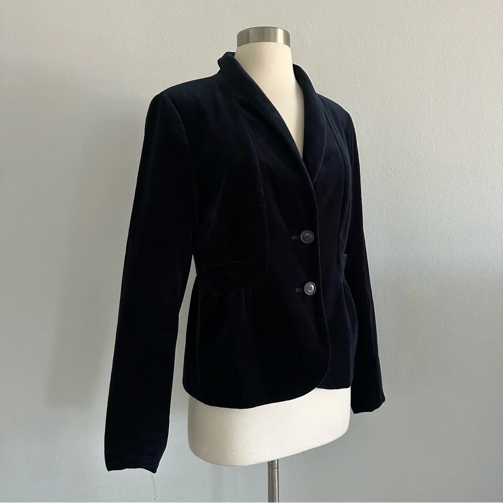 J. Crew Deep Blue Velvet Blazer Jacket Sz 8